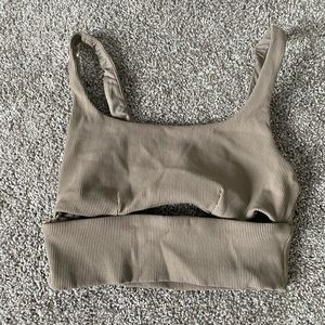 Alo taupe longline bra small